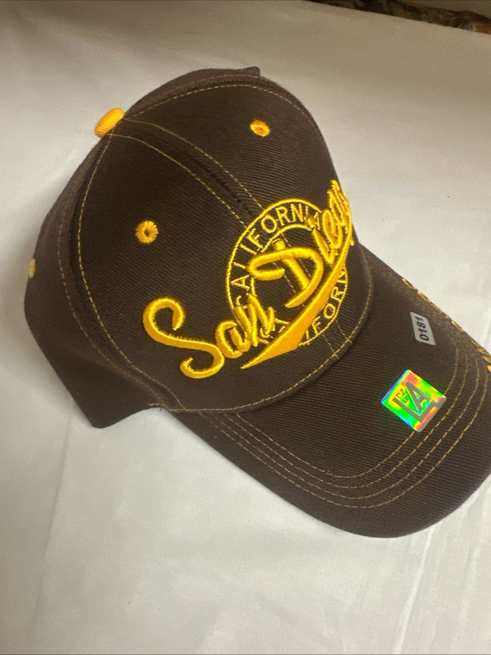 San Diego Embroidered Brown & Yellow Baseball Cap
